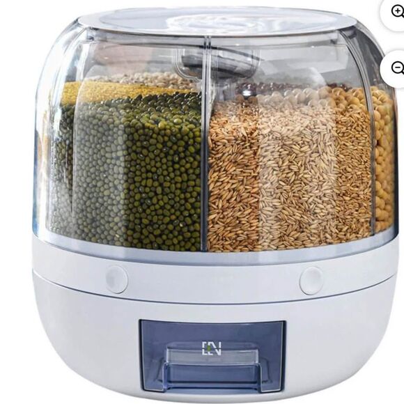 6-Compartment Spinning Grain Storage Container, NEW - Picture 3 of 5